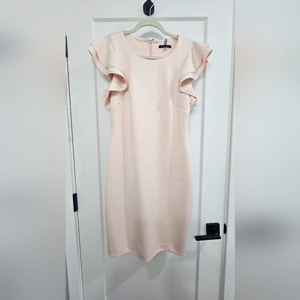Tommy Hilfiger Cream Ruffle Mini Dress